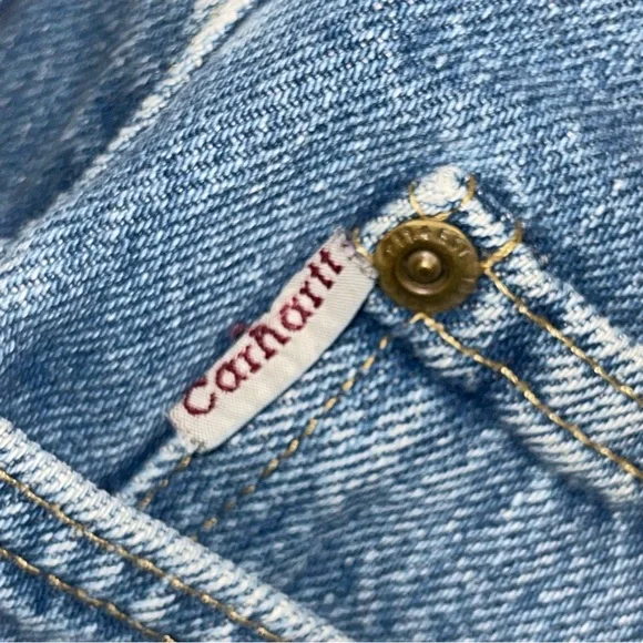 Carhartt Mens Size 42 Relaxed Fit Heavyweight Work Denim Light Wash Blue Classic - Picture 4 of 13